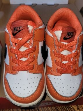 Nike Kids' Orange and White Low-Top Sneakers